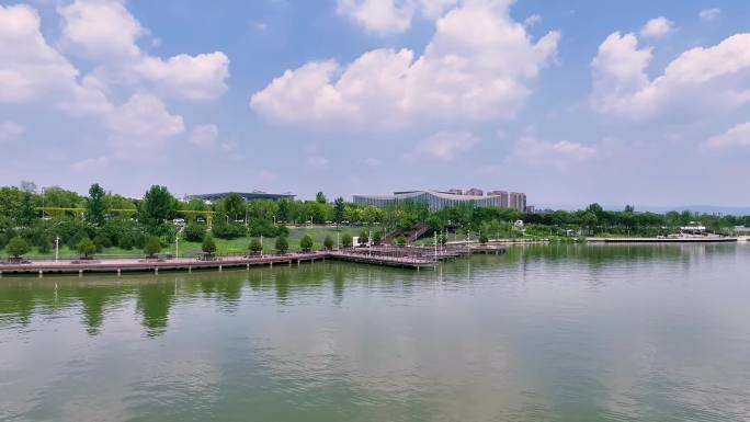 西安灞河会展公园4K实拍