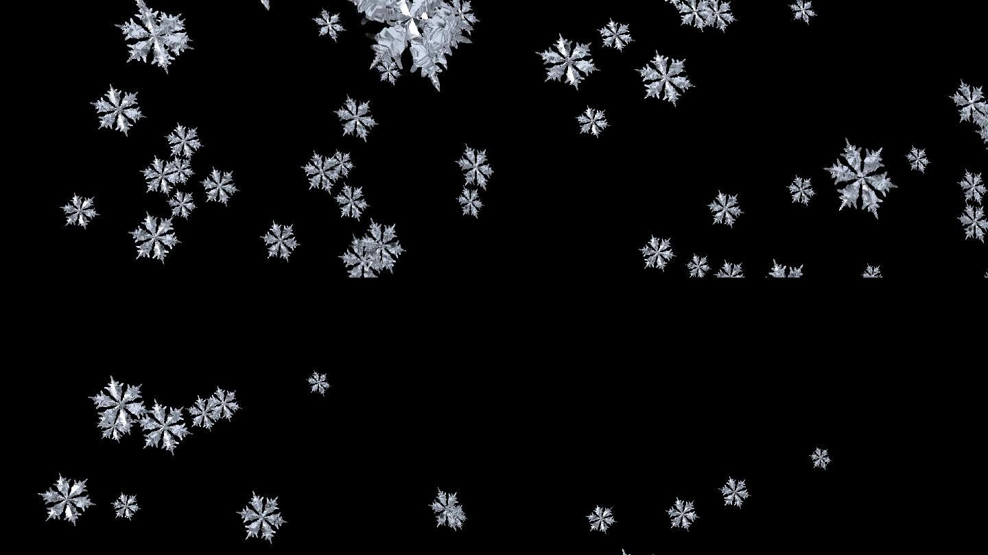 雪花下降动画特效3D白雪圣诞素材天冬季雪