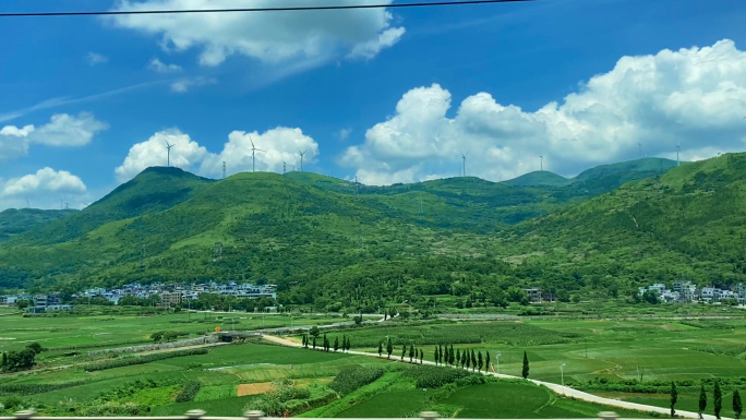 暑假夏日高铁动车火车窗外沿途风景合集