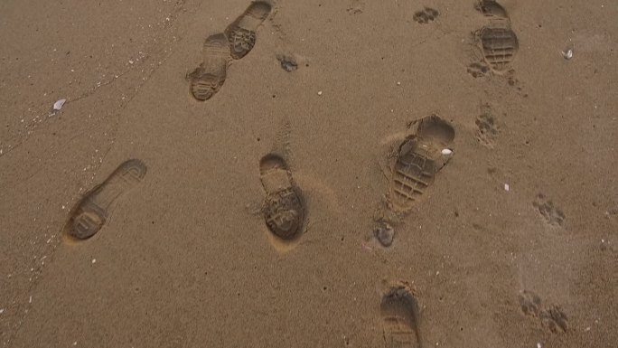 沙滩鞋印