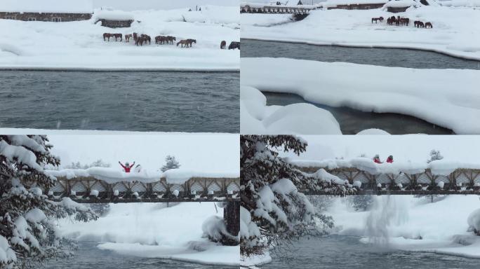 新疆冬季喀纳斯禾木村的雪景 高清30帧