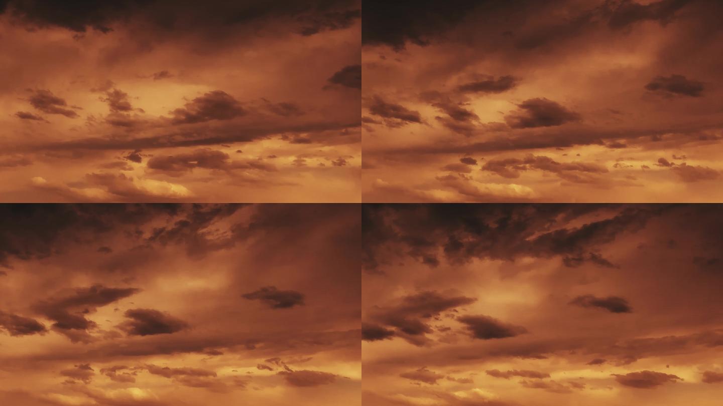 【HD天空】浓云漫天战火硝烟昏黄云层缓动