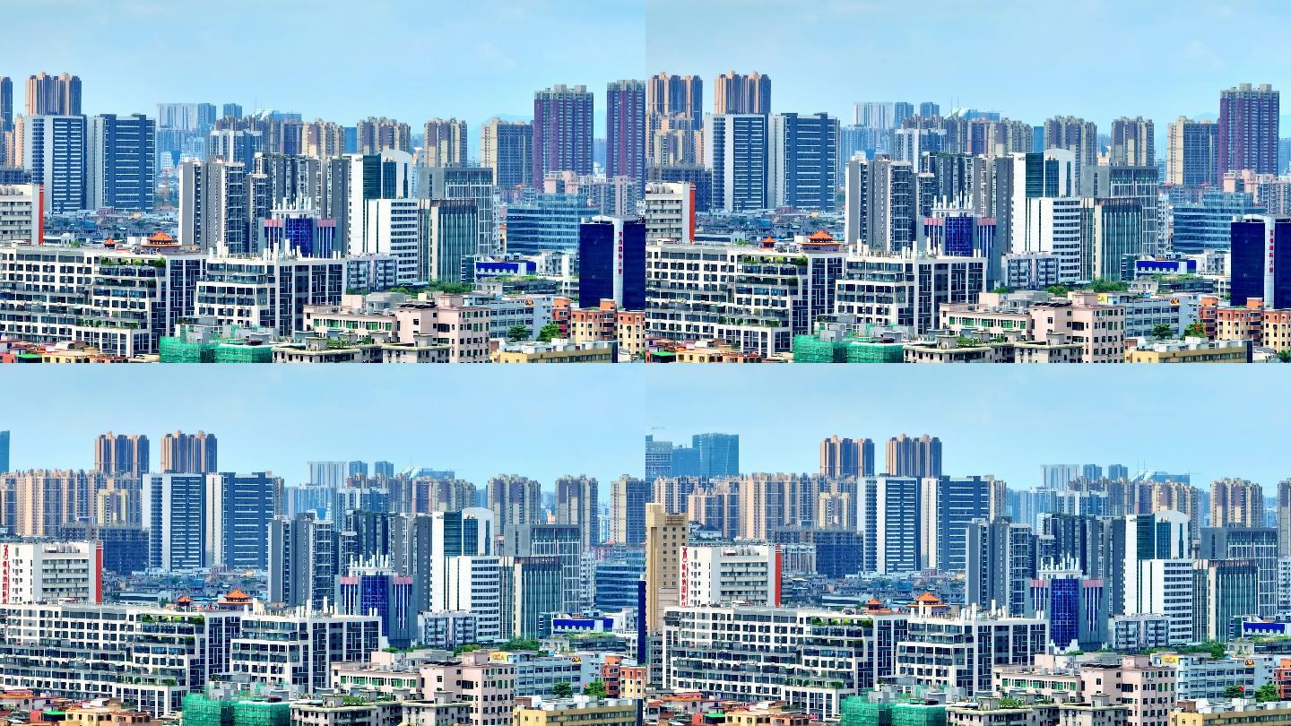 佛山桂城禅城都市建筑群长焦航拍环绕