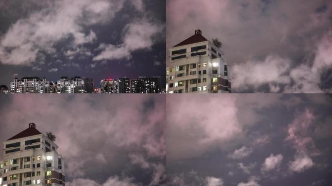 实拍60帧城市雷暴雨乌云