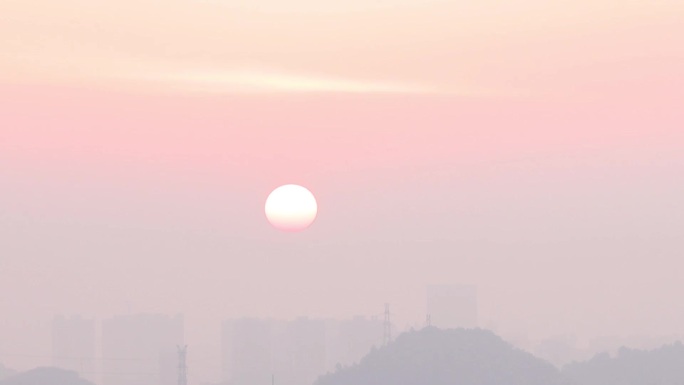 原创实拍浪漫粉色日出