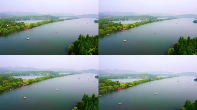 杭州西湖风景区航拍