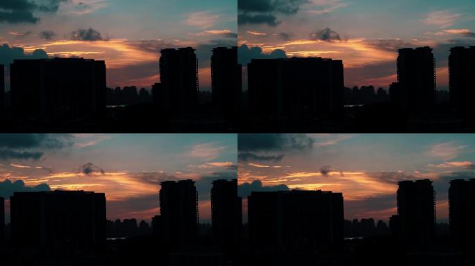城市夕阳日出延时摄影