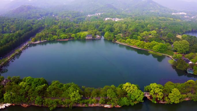 杭州西湖风景区里西湖航拍