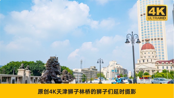 原创4K天津狮子林桥的狮子们延时摄影