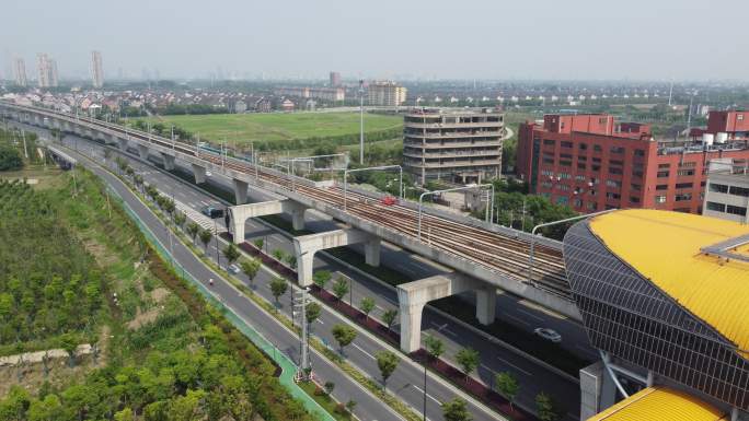 航拍海宁城际铁路