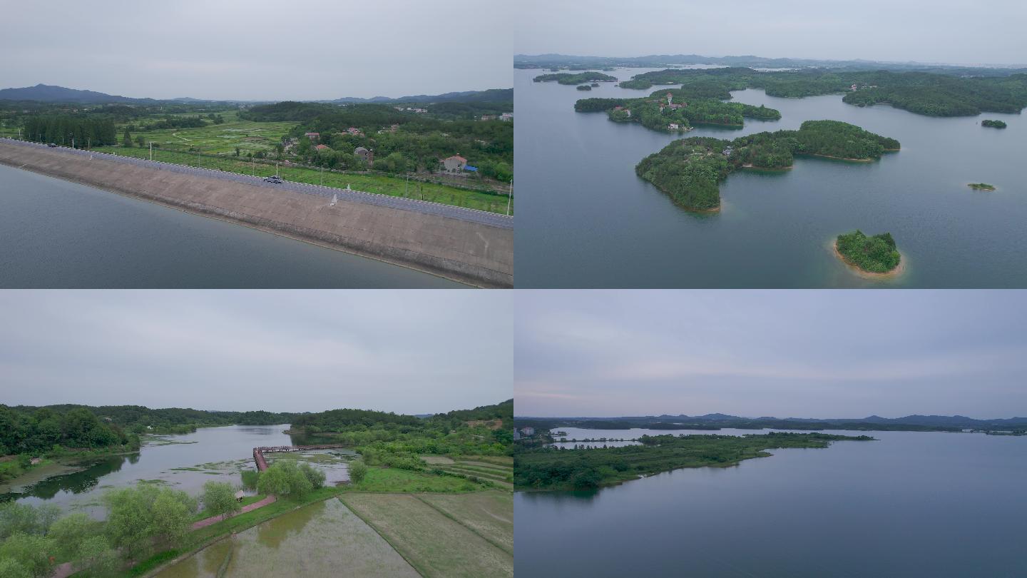 黄陂木兰湖 木兰湖风景区 4k高清航拍