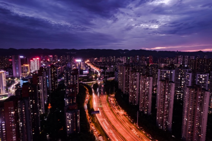 重庆九龙坡区夜景延时