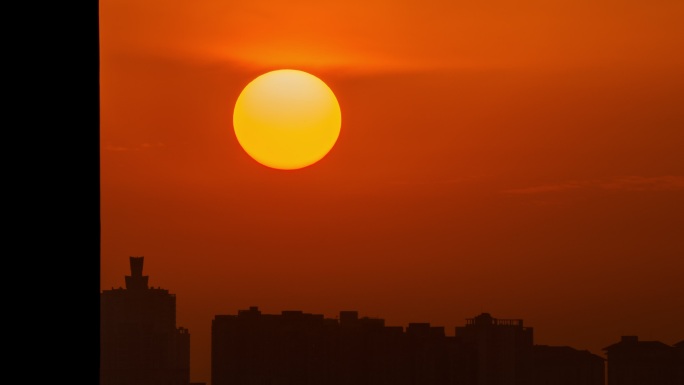 城市楼盘 小区日出延时