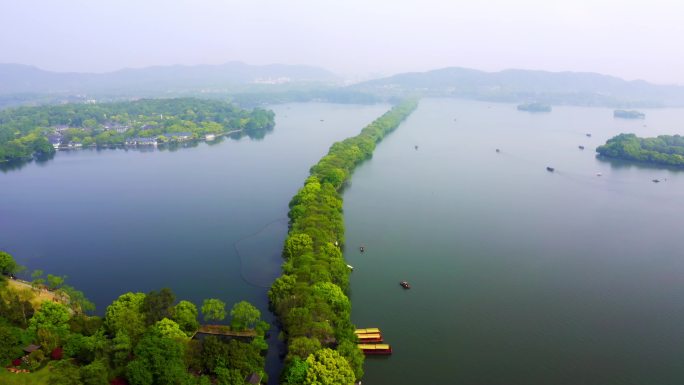 杭州西湖风景区航拍