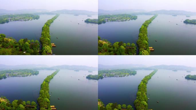 杭州西湖风景区航拍