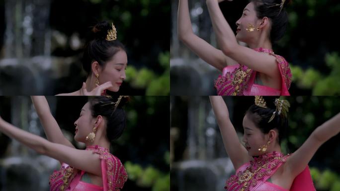傣族跳舞的美丽女子