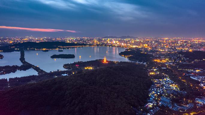 杭州西湖全景玉皇山