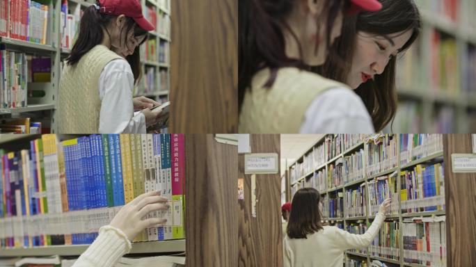 【原创】4K大学图书馆学生读书看书素材