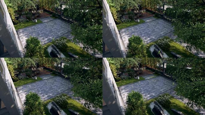三维动画镜头-庭院