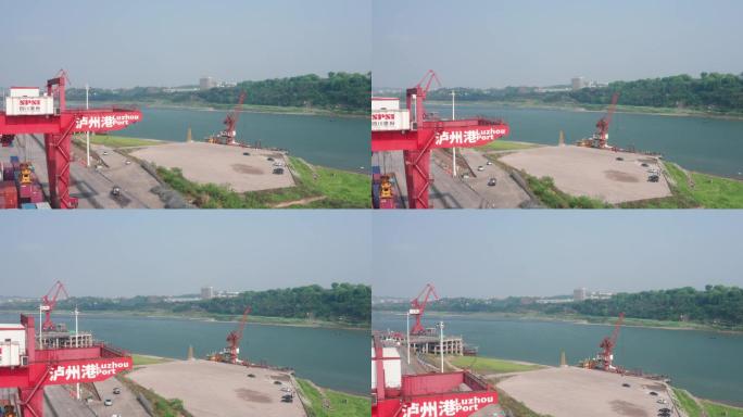 航拍泸州货运港口
