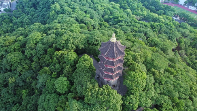 绍兴蕺山公园山顶上的文笔塔