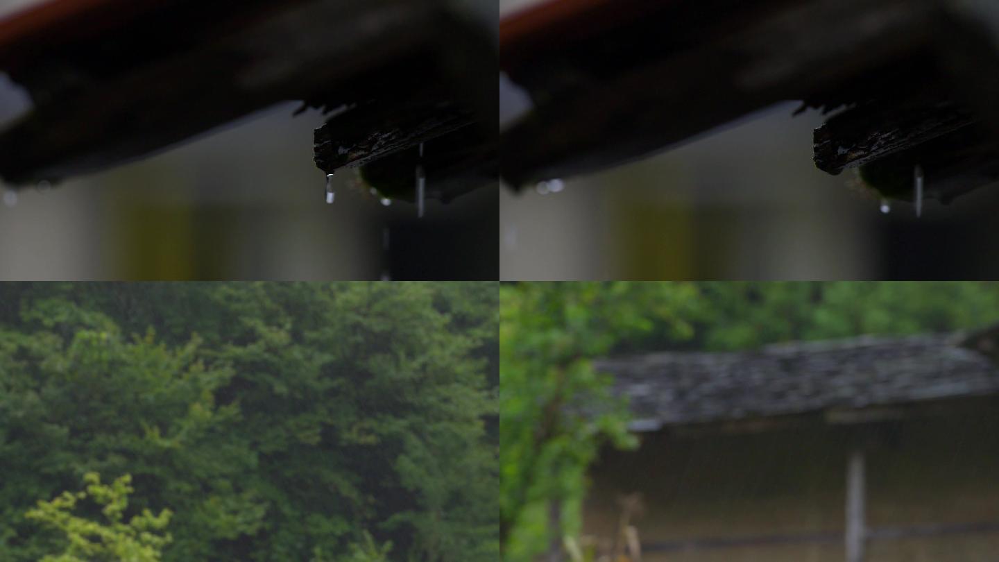 屋檐滴水下雨环境情绪镜头