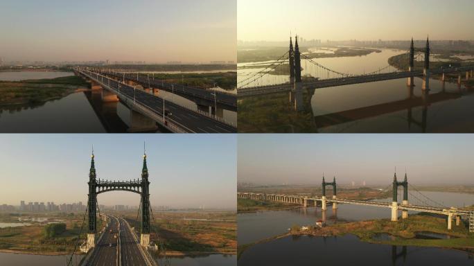 哈尔滨公路大桥阳明滩大桥清晨