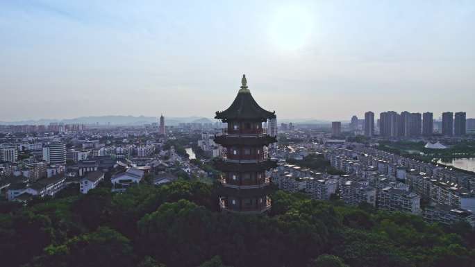 绍兴蕺山公园山顶上的文笔塔