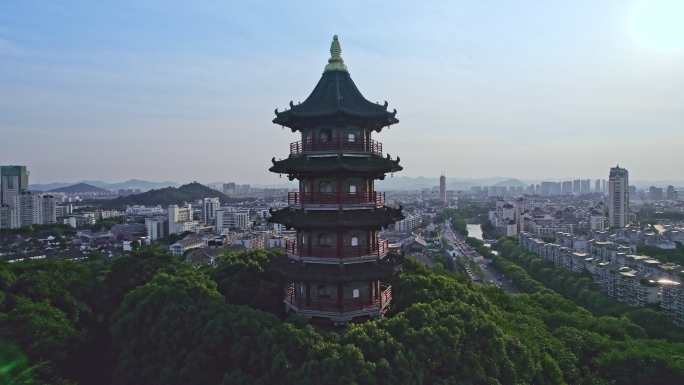 绍兴蕺山公园山顶上的文笔塔