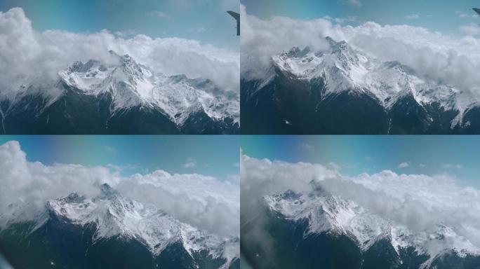 飞机飞过喜马拉雅雪山 4K