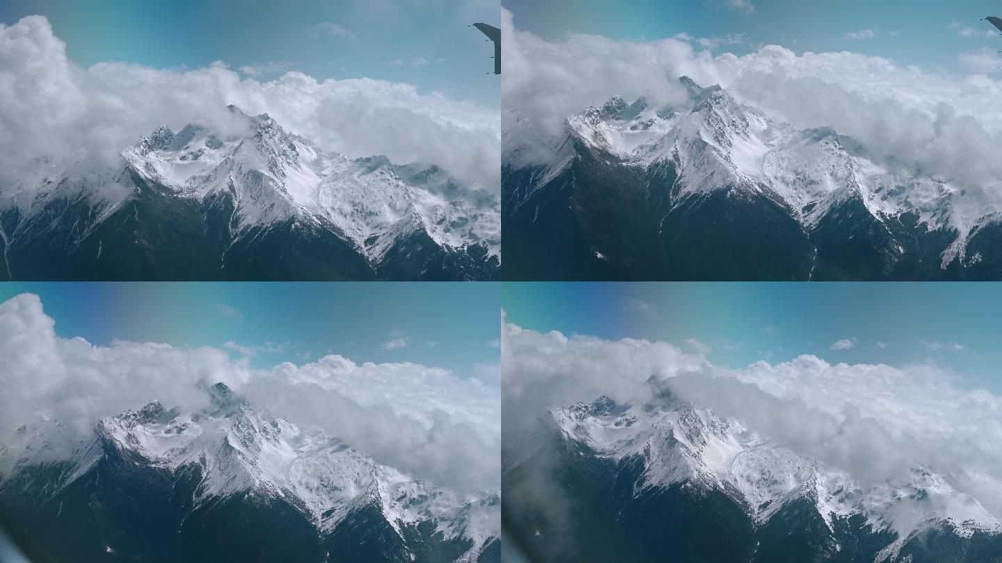 飞机飞过喜马拉雅雪山 4K