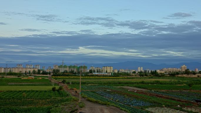 酒泉城市远景云彩楼房延时