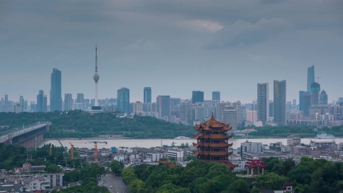 【4K延时】武汉黄鹤楼黄昏延时摄影