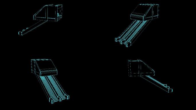 4K蓝色全息科技地铁出口动画素材带通道