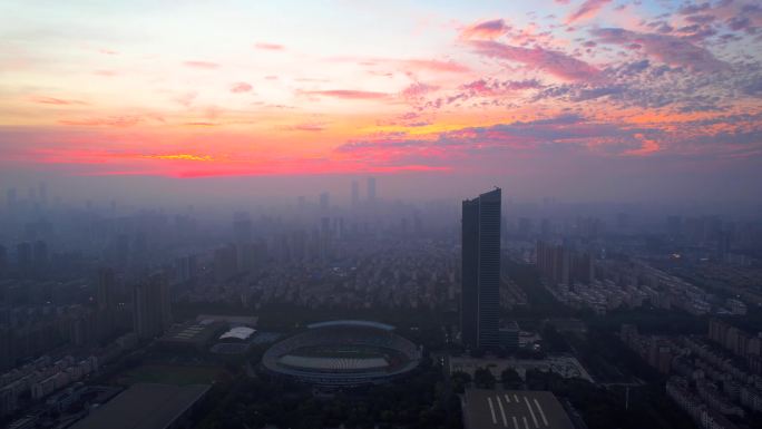 无锡朝霞 城市日出