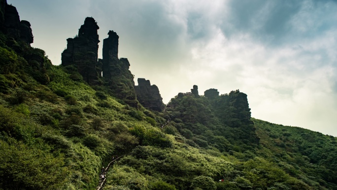 贵州梵净山风景区延时素材