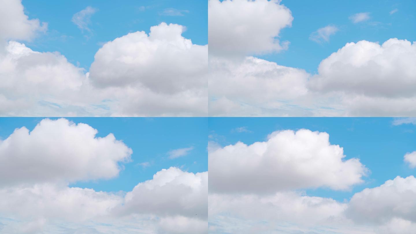 蓝天白云延时摄影云卷云舒飘动舒展膨胀