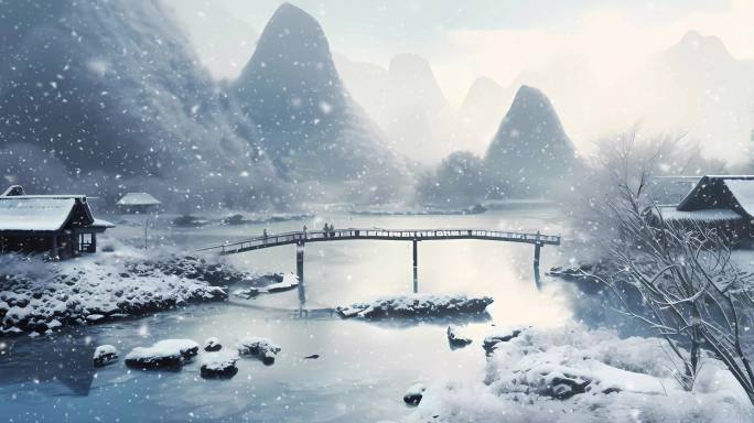 唯美雪花循环素材