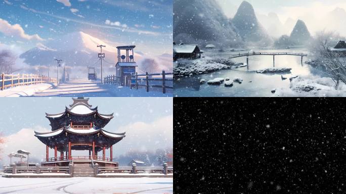 唯美雪花循环素材