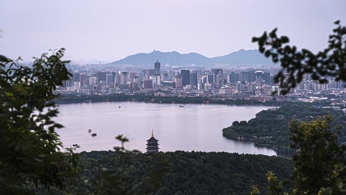 杭州西湖全景 雷峰塔 玉皇山