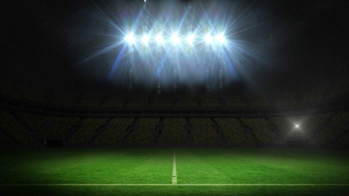 足球场上灯光闪烁的数字动画