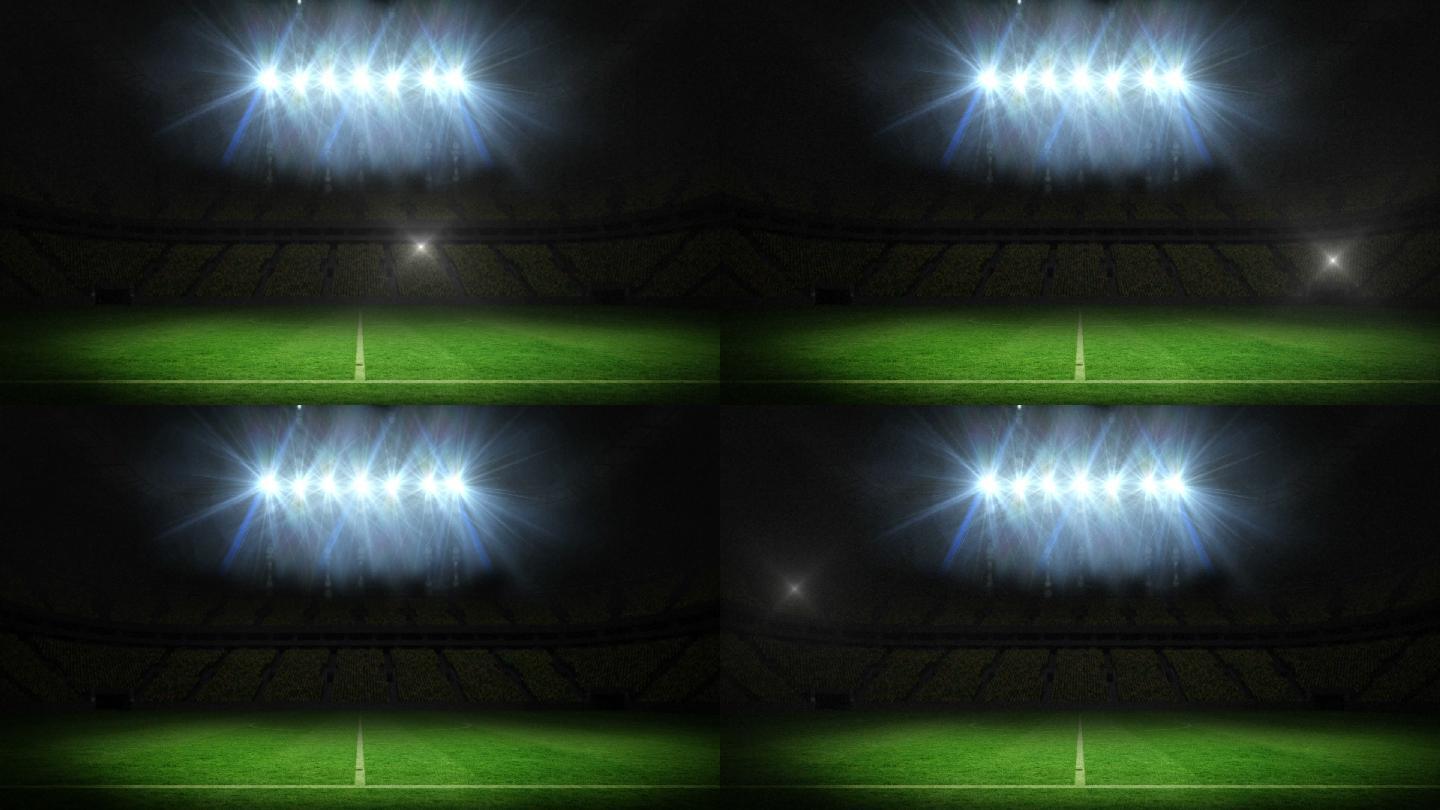 足球场上灯光闪烁的数字动画