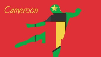 喀麦隆2014年世界杯动画与球员红色视频素材