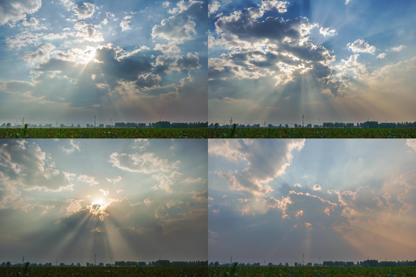 阳光穿过云层照耀大地丨6K丨延时摄影