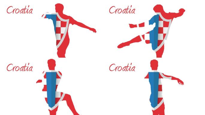 克罗地亚世界杯2014动画与球员红白蓝