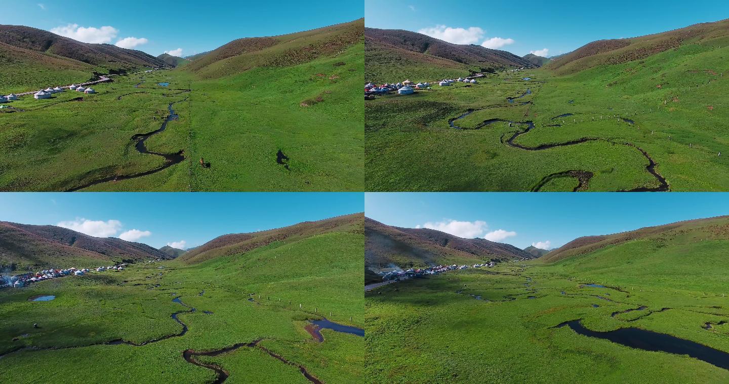 草原蒙古包拍摄视频