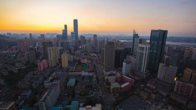 大连城市白转黑延时 大连城市夜景