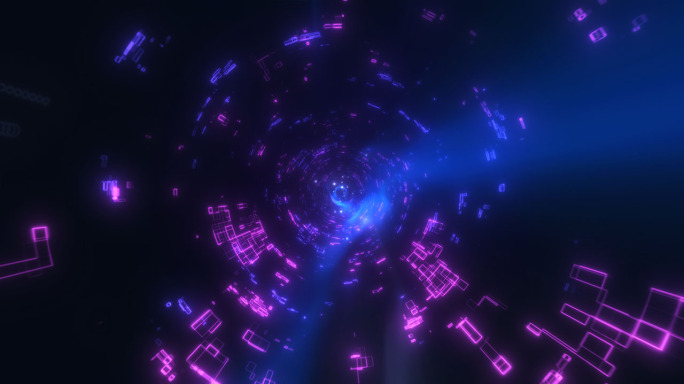 科技时光隧道穿梭视频素材 紫色