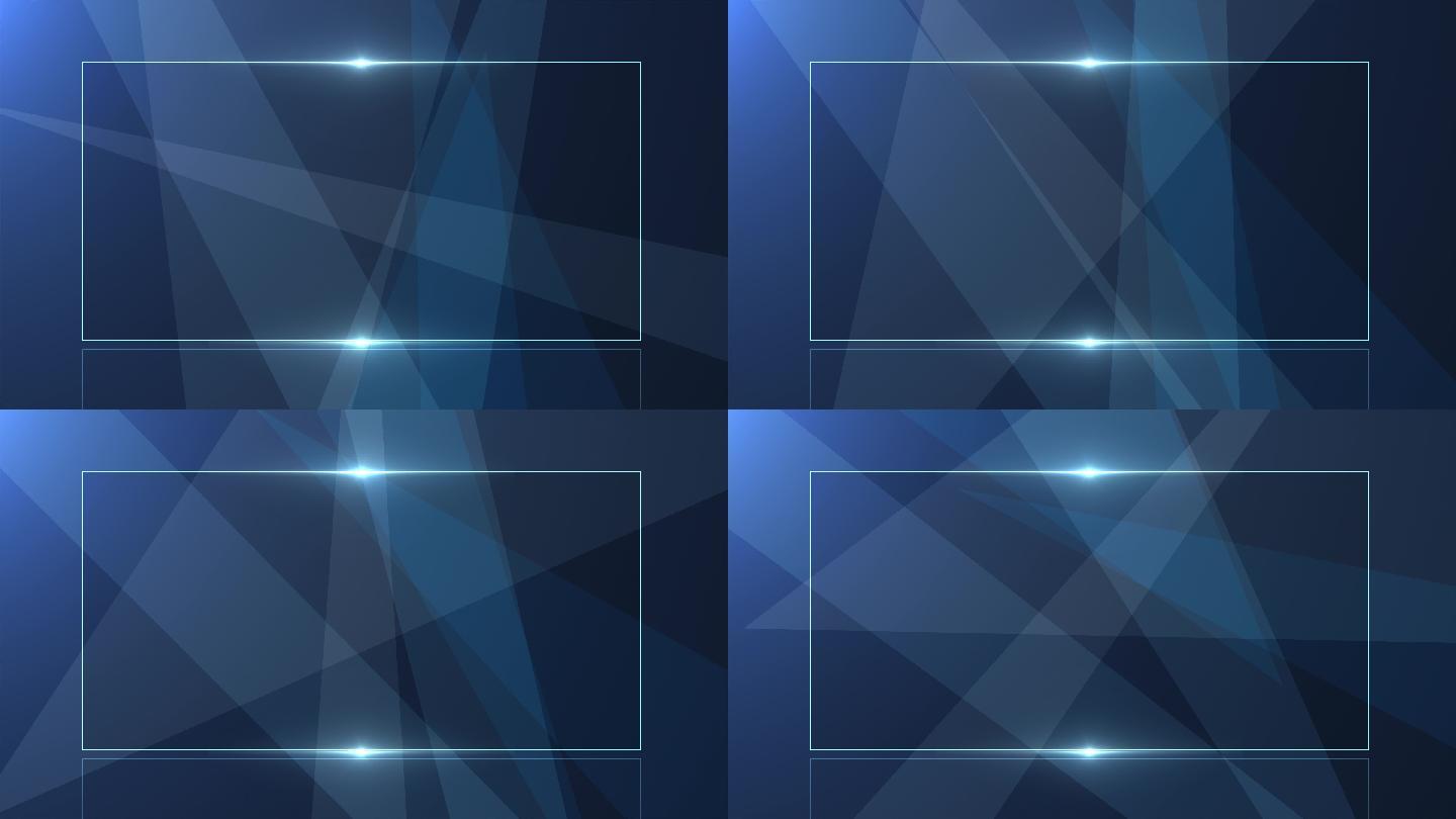 蓝色科技感质感边框企业内容框框ae模板