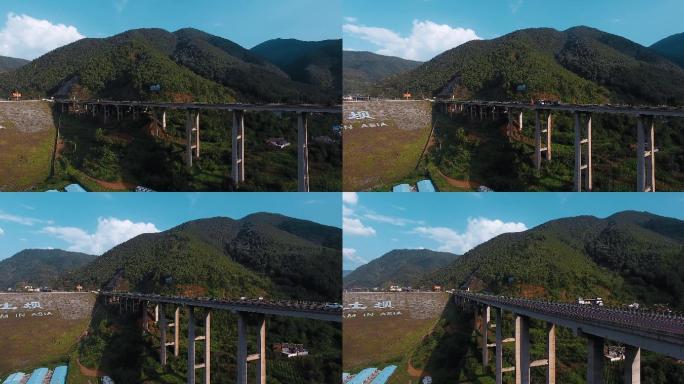 高架桥高速公路视频云南会泽毛家坝
